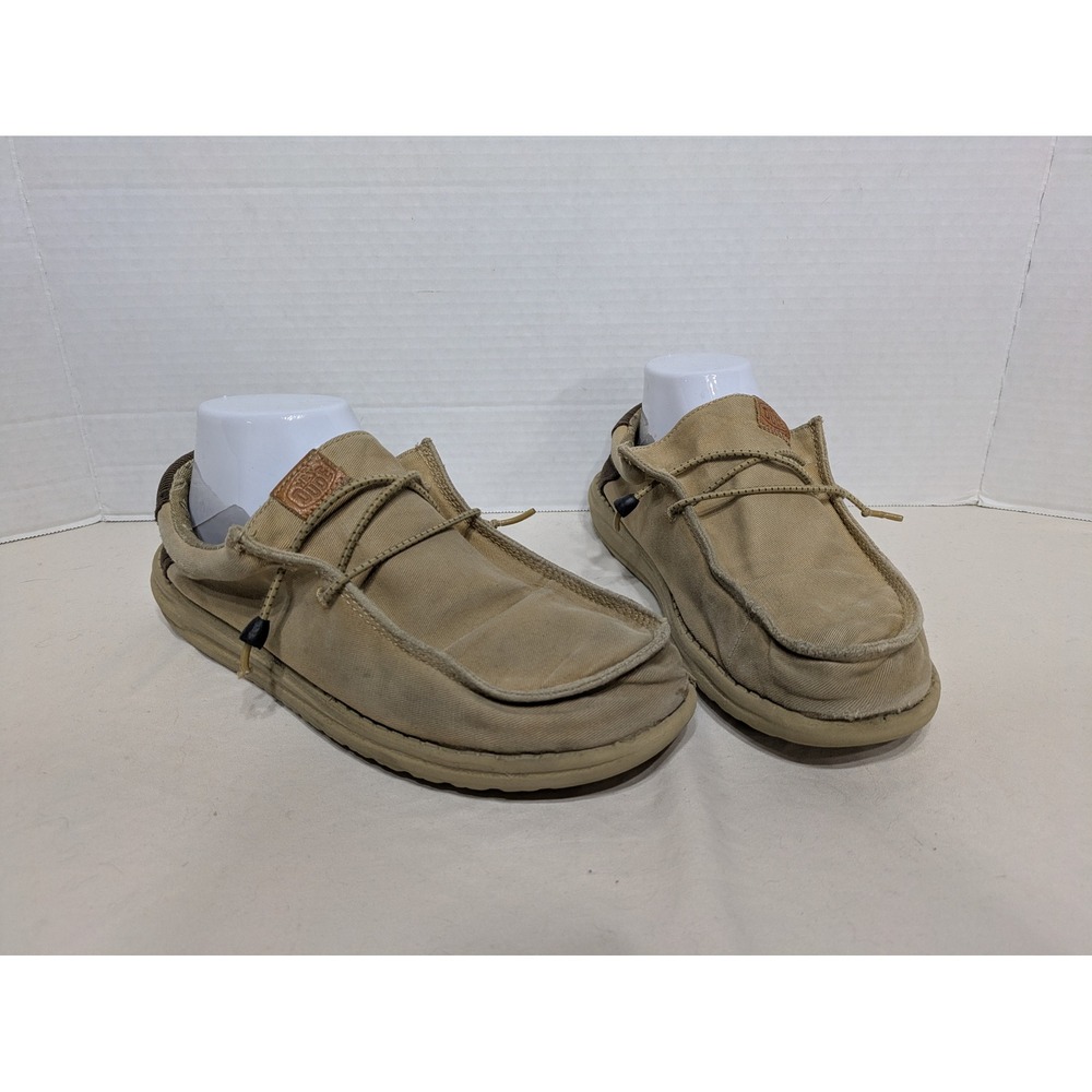 Hey‎ Dude Wally Workwear Tan Men's Size 7 Slip On Shoes Uniform Loafers Comfort